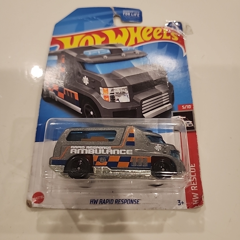 HW Rapid Response Ambulance Toy Car Hot Wheels